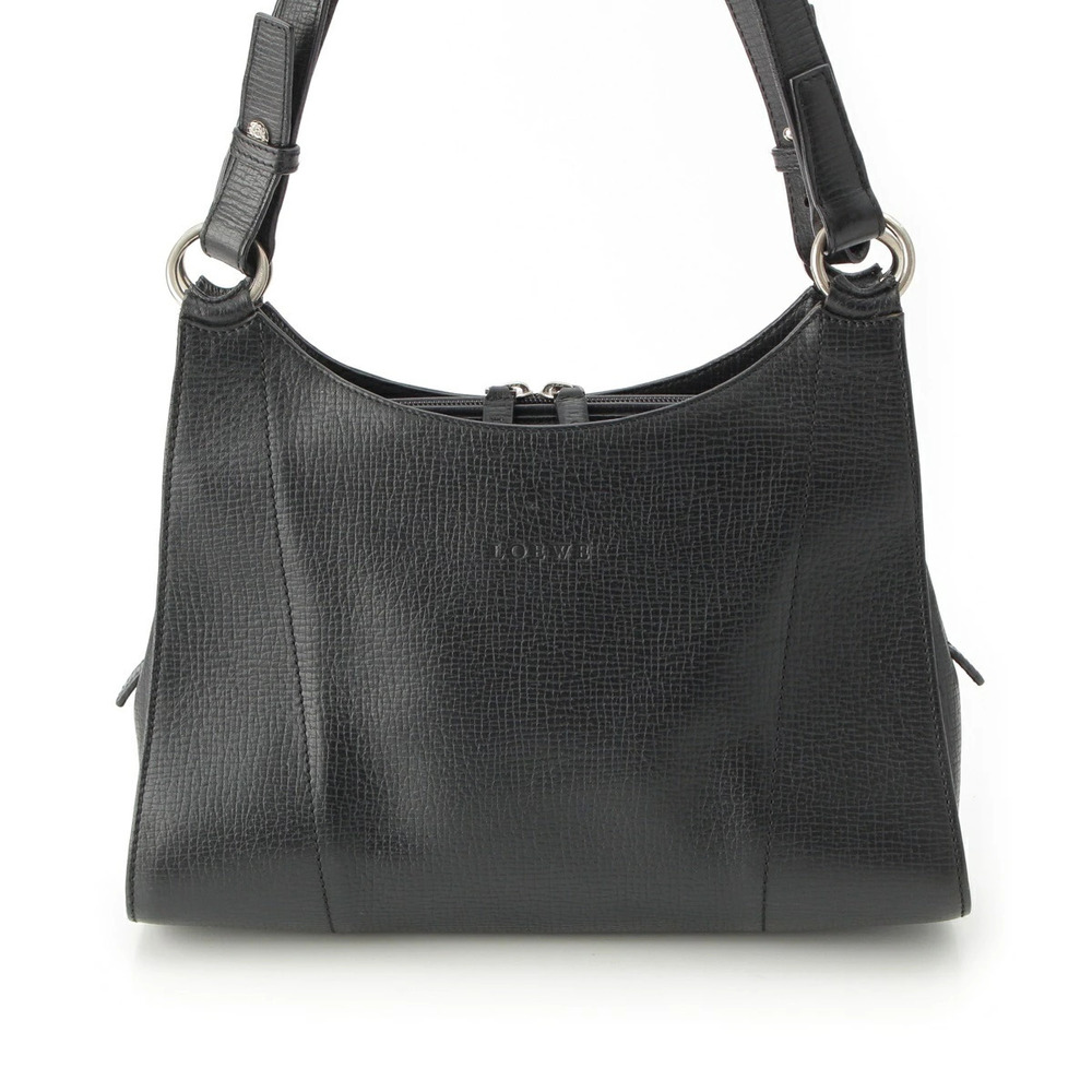 Loewe Bag Hobo Leather Black Shoulder Black